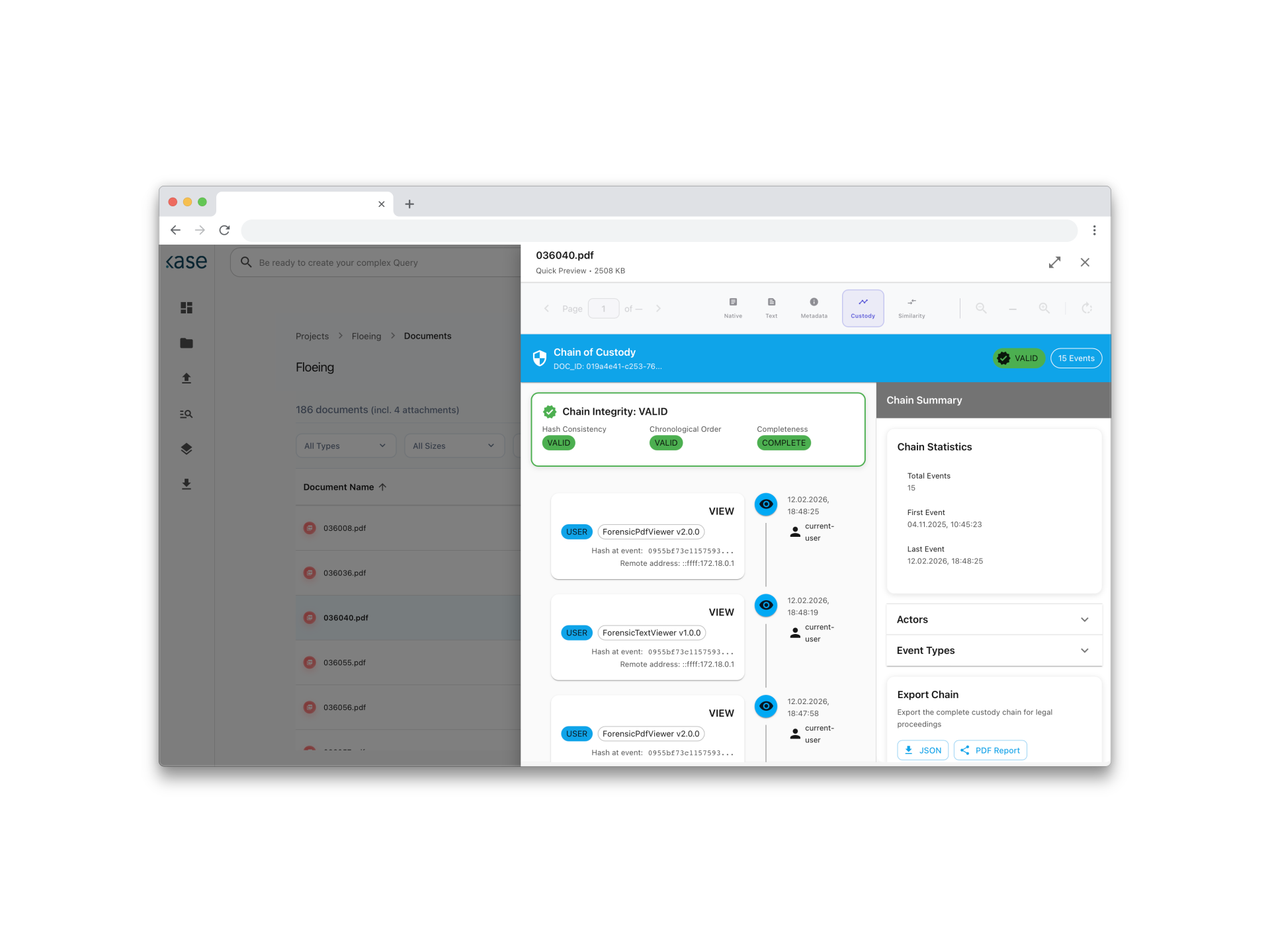 KASE Chain of Custody — Integrity VALID
